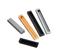 LFJQFQR 400mm Length Slotting Cabinet Buckle Recessed Handle Embedded Cabinet Door Invisible Wardrobe Drawer Pulls Aluminium Alloy(Black 112mm,1PCS)