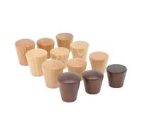 LFJQFQR 6Pcs Wardrobe Knobs Wooden Cabinets Conical Handles Door Drawer Pulls Single Hole Round Kitchen Furniture Hardware(Beech-Wood,22x20mm)