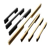 LFJQFQR Black Cabinet Handles Solid Aluminum Alloy American Style Kitchen Cupboard Pulls Drawer Knobs Furniture Handle Hardware(Black Length 600mm)