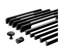 LFJQFQR Fashion Black Hidden Cabinet Handles Aluminum Alloy Kitchen Handles Cupboard Pulls Drawer Knobs Furniture Room Door Hardware(4102 600mm Length)