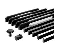 LFJQFQR Fashion Black Hidden Cabinet Handles Aluminum Alloy Kitchen Handles Cupboard Pulls Drawer Knobs Furniture Room Door Hardware(4102 600mm Length)