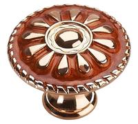 LFJQFQR Retro Red Bronze Kitchen Cabinet Knobs Cupboard Door Zinc Alloy Handles Vintage Wardrobe Furniture Handle Drawer Pulls(AmbeRed)