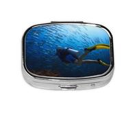 LFJSYC Diving Sport Printed Square Pill Box Pill Storage Bag