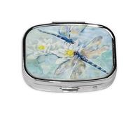 LFJSYC Dragonfly Lotus Printed Square Pill Box Pill Storage Bag