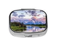 LFJSYC Grand Teton National Park Printed Square Pill Box Pill Storage Bag