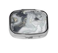 LFJSYC Grey Marble Stripe Printed Square Pill Box Pill Storage Bag