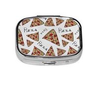LFJSYC Pizza Pattern Printed Square Pill Box Pill Storage Bag