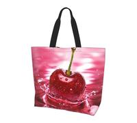 LFJSYC Red Cherries printed Shoulder bag Ladies' Large Capacity Shoulder Shopping Bag