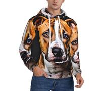 LFKVYZLC English Staffordshire bull terrier Graphic Hoodies for Men, Hoodied Sweatshirt with Pockets Multi