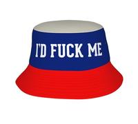LFKVYZLC Fashion I'd Fuck ME Printed Bucket Hat for Men Women, Blue Fisherman Cap Fishing Hat