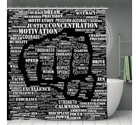LFKVYZLC Kickboxing Inspirational Words 70" Shower Curtain Gym Motivational Quotes Style Bathroom Curtains Karate Kids Girl Boy Bath Curtain Dedication