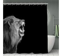 LFKVYZLC Lion 70" Shower Curtain Powerful Majestic Lion Style Bathroom Curtains King Of The Jungle Kids Girl Boy Bath Curtain African Wild Animal
