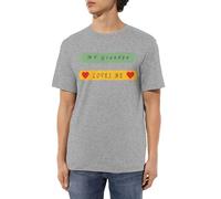 LFKVYZLC Men's My Grandpa Loves Me T-Shirt Unique Graphic Design, Fashion Shirts Gray
