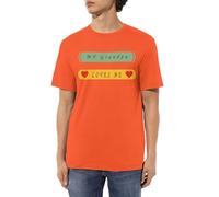 LFKVYZLC Men's My Grandpa Loves Me T-Shirt Unique Graphic Design, Fashion Shirts Orange