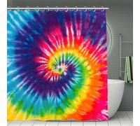 LFKVYZLC Tie Dye 70" Shower Curtain Boho Style Bathroom Curtains Bohemian Swirl Kids Girl Boy Bath Curtain Rainbow Gypsy