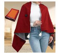 LFLIFENG Wireless Heated Blanket 3 Heating Levels,2025 New Electric Heated Throw Cozy Portable Suitable for Office Home Rest, Car Travel, Outdoor Camping,Burgundy