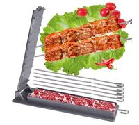 Lflwacy Kebab Maker Press with 5PCS Stainless Steel Kabob Skewers, Manual Kabob Mould Form Your Kofta Kebab Like a Traditional Chef, Barbecue Skewer Mold