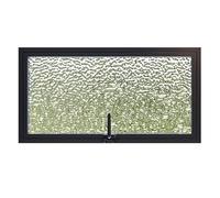 LFONDIGE 360° Rotating Rectangular Metal Window Privacy Glass, Rotating Casement Window, Embedded Ventilation Window for Indoor Bathroom Basement(Black,80X40CM/31.5X15.79IN)