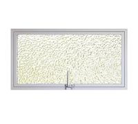 LFONDIGE 360° Rotating Rectangular Metal Window Privacy Glass, Rotating Casement Window, Embedded Ventilation Window for Indoor Bathroom Basement(White,90X40CM/35.43X15.79IN)