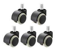 LFONDIGE 5 Pieces Office Chair Castors, 50 mm Office Caster Swivel Replacement Twin Castors, Silent 360 Degree Swivel Casters,Perfect for Hardwood Floors, Carpet, Laminate and Tile(Gray)