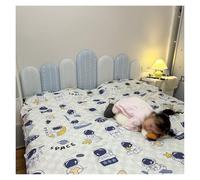 LFONDIGE Anti-Collision Wall Padding For Kids Self-Adhesive Headboard Upholstered Wall Panels, Peel and Stick Soft Bag 3D Wall Stickers Soundproof Protection Panel(Blue,180cm x 60cm)