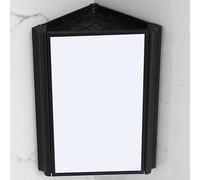 LFONDIGE Bathroom Corner Medicine Cabinet With Mirror, Bathroom Wall Cabinet with Shelves, Corner Cabinet with Mirror, Hanging Triangular Aluminum Mirrored Cabinets for Small Space(Black)
