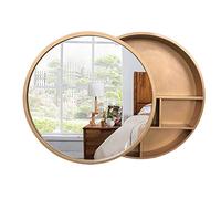 LFONDIGE Bathroom Storage Cabinet with Mirror and Shelves, Bathroom Wood Wall Cabinet Over The Toilet Vanity Sink, Wall Mounted Medicine Cabinet Multipurpose Storage Organizer