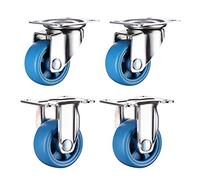 LFONDIGE Chair caster,Office Chair Wheels,Pack of 4 Swivel Plate Caster,PA Nylon Material Castors,Metal Furniture Wheel,with 360° Top Plate,Silent,Wear-Resistant,90kg Capacity(Fixed+universal,1.5in)