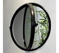 LFONDIGE Flush Mount Round Shed Window, 360° Rotatable Porthole Window with Handles, Bathroom Kitchen Rotating Ventilated Tempered Glass Windows,Black 3,30cm/11.8in