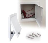 LFONDIGE Metal Attic Access Door for Wires, Spring Loaded Access Panel Cover Wall Ceiling Mount, Recessed Inspection Hatch for Plumbing, Cables, HVAC(White,4x12in(10.2x30.5cm))