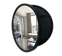 LFONDIGE Mirrored Bathroom Cabinets Open Door Medicine Cabinet Wall Mounted, Wooden Round Bathroom Mirror Cabinet, Storage Shelves/bathroom Furniture