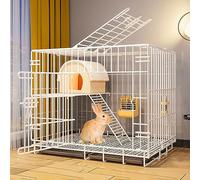 LFONDIGE Rabbit Cage, Pet Playpen Bunny Cage Bunny Hutch Dog Playpen with Large Pull-Out Trays Portable Metal Wire Yard Fence Cat Playpen (Size : 70 * 50 * 60cm)