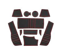 LFOTPP 2008 e-2008 2020 2021 Rubber Mats Non-Slip Mats for Cup Holder Centre Console Armrest Door Slot Car Accessories 11 Pieces (Red)