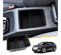 LFOTPP Compatible with Aud-i Q4 E-tron EV Electric 2021 2022 2023 Center Console Storage Box, Q4 etron Sportback Accessories Armrest Organizer Tray Glove Box (Black1) [UK RHD]