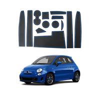 LFOTPP Compatible with Fiat 500 Abarth 595 2017-2020 Car Rubber Mats, Car Door Slot Mat Car Armrest Drink Holder Mat Centre Console Non-Slip Mat, Abarth 595 Interior Accessories Rubber Mat (Blue)
