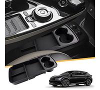 LFOTPP Compatible with Kia EV6 2021-2023 2024 Armrest Storage Box Under Center Console, EV6 Storage Tray with Non-slip Mats Center Console Armrest Organizers, Car Interior Accessories (Black)