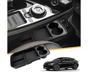 LFOTPP Compatible with Kia EV6 2021-2023 2024 Armrest Storage Box Under Center Console, EV6 Storage Tray with Non-slip Mats Center Console Armrest Organizers, Car Interior Accessories (Black)