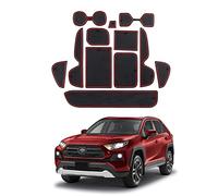 LFOTPP Compatible with RAV4 2019+ RHD Car Rubber Mats, Non-Slip Armrest & Console Mats, 12pcs/Pack (Red)