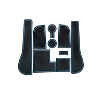 LFOTPP Non-Slip Rubber Mats for Golf 7 R GTD GTI GTE, Car Gate Slot Pad Mat Cup Holder Armrest Center Consoles Interior Decoration 9pcs Blue