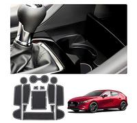 LFOTPP Non-Slip Rubber Mats for Mazda3 2019-2023, Car Mats Door Slot Mat Car Armrest Drink Holder Mat Centre Console Non-Slip Mats, Car Auto Accessories, 16pcs/Set (White)