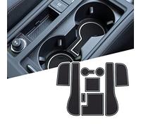 LFOTPP Non-Slip Rubber Mats for VW Golf 7 MK7 2016-2019 (RHD), Car Mats - Door Slot, Armrest, Drink Holder, Centre Console - 9pcs/Pack (White)