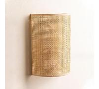 Lfoute Bamboo Wall Lamp Indoor Retro Wall Light Rattan E27 Staircase Wall Lighting Handmade Interior Decoration Vintage Lampshade Bamboo Lamp Living Room Bedroom Dining Room Hallway Wall Lights
