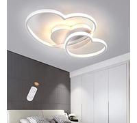 Lfoute Ceiling Light LED Modern Heart Shaped Children's Lamp Children's Room Ceiling Lamp Dimmable with Remote Control Bedroom Boys Girls Living Room Pendant Lamp Interior Chandelier,White