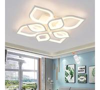 Lfoute Ceiling Light LED Modern Living Room Lamp Dimmable Ceiling Lamp With Remote Control Creative Lotus Flower Acrylic Lampshade Chandelier Bedroom Dining Room Office Interior Lighting,4+4HEADS