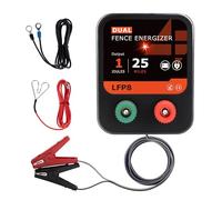 LFP8 12V Battery Powered Eletric Fence energiser, 1 Joule Output - 25 MIiles, Electric Fence Kit Includes Leads and Grounding Wire, DC Powered for Horse, cow, and other ainimals