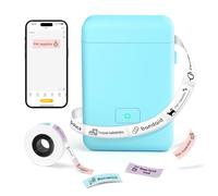 LFPERT Label Maker Machine with Tape - HP2 Portable Bluetooth Label Printer for Storage, Office, Home, Mini Smart Phone Handheld Sticker Printer with Multiple Templates Font Icon (Blue)