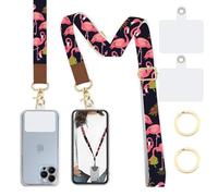 Lfpkixise Phone Lanyard Wrist Strap Crossbody Adjustable, Cell Phone Lanyard for Around The Neck Shoulder Wristlet Strap, Rose Flamingo, Long