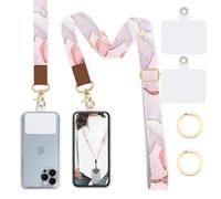 Lfpkixise Phone Lanyard Wrist Strap Crossbody Adjustable, Cell Phone Lanyard for Around The Neck Shoulder Wristlet Strap, Marble, Long