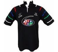 LFR Black Rugby Nations Kids Breathable Rugby Shirt (5-6 Years)