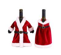 LfrXtra 2PCS Christmas Wine Bottle Costume Santa Wine Bottle Covers Enhances TheJoyful Ambience of Your Family Reunion